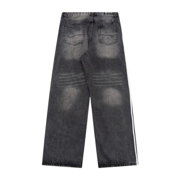 Jeans Balenciaga Striped Black Washed Denim BL032 - Image 2