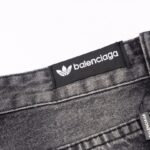 Jeans Balenciaga Striped Black Washed Denim BL032 - Image 7