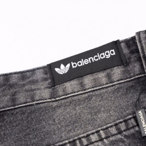 Jeans Balenciaga Striped Black Washed Denim BL032 - Image 7