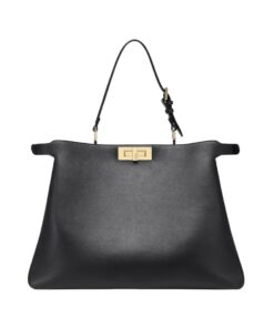 Schwarze Ledertasche 25.5cm