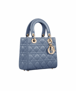 Alternative view of Denimblauw lamsleer met Cannage-motief 20cm