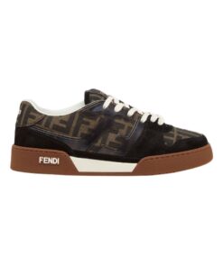 Niedrige Sneaker aus Canvas und schwarzem Wildleder