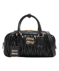 Schwarz Matelassé-Leder 22cm