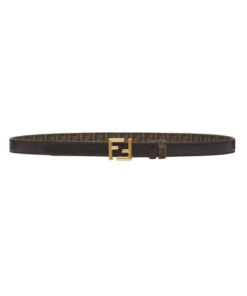 Alternative view of Beidseitiger Gürtel aus schwarzem Leder 2cm