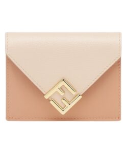 Brieftasche aus rosa Leder 8cm