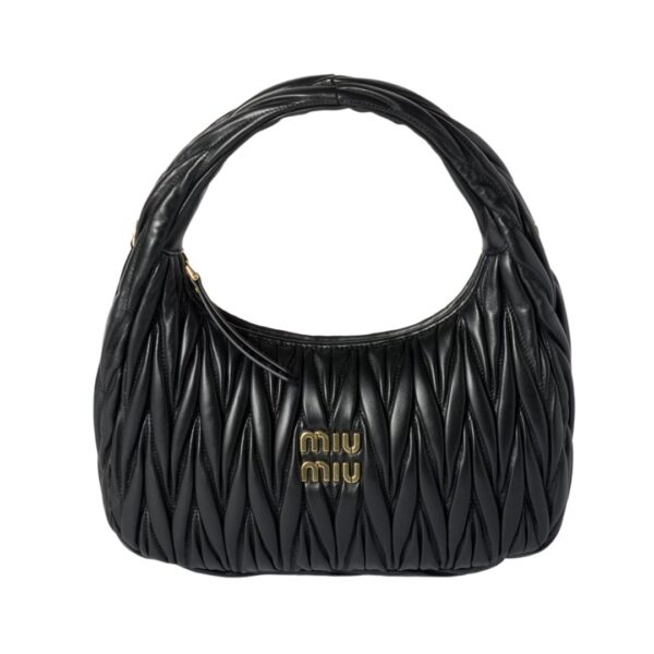 Wander-Nappa-Leder-Hobo Schwarz 18cm