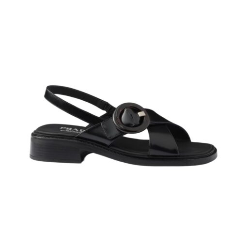 Brushed Leather Schwarz 3.5 cm