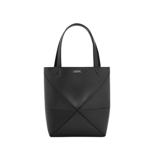 Mini Puzzle Fold Tote Schwarz 20cm