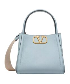 Genarbtes Kalbsleder Porcelain Blue 19cm