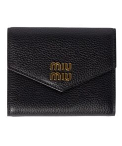 Kleine Leder-Geldbörse Schwarz 9cm