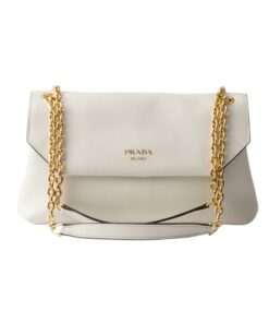 Doux mittelgroße Ledertasche Weiß 16cm