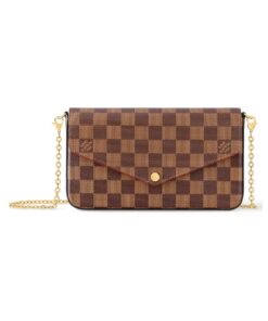 Félicie Damier Ebene Canvas Clutch 21cm