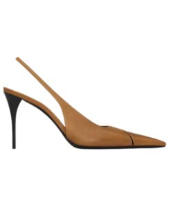 Babylone Breteuil Slingback Pumps aus glattem Leder 9cm