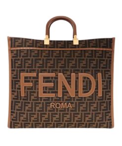 FF braune Stoff Shopping Tasche 35cm