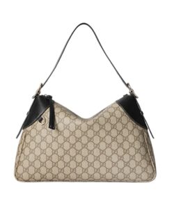 Dunkelbraun GG Emblem Schultertasche 37cm
