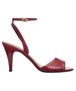 Sandale aus Kidskin in klassischem Rot 85cm