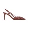 Leder Slingback Pumpe braun 80cm