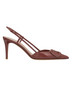 Leder Slingback Pumpe braun 80cm