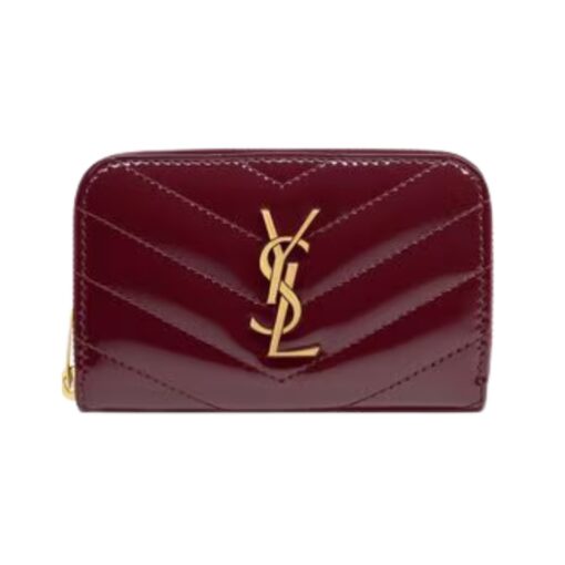 Cassandre matelassierte Brieftasche aus Lackleder 11cm