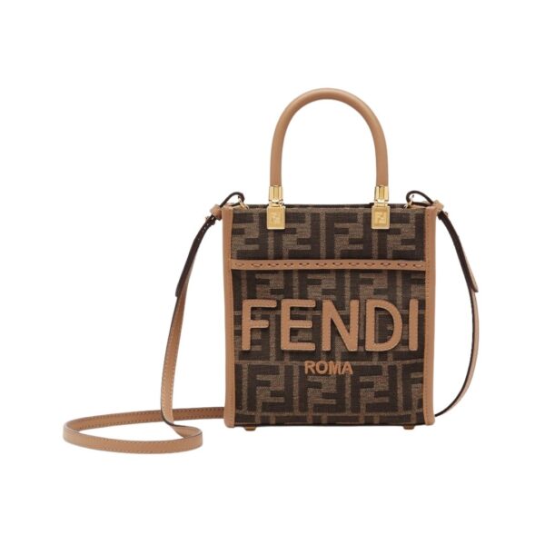 Mini Tasche aus braunem FF-Stoff  17.5cm