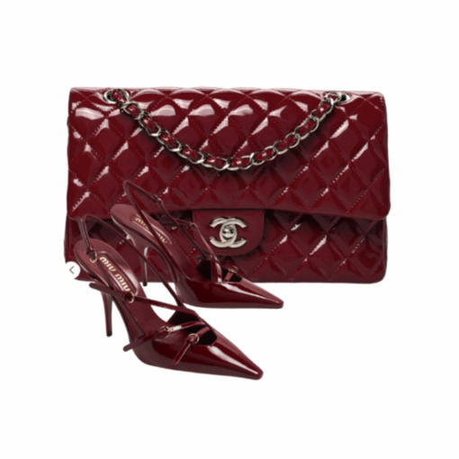 Set: Tasche, Heels Bordeauxrot