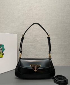 Alternative view of Leder-Schultertasche Schwarz 24 cm