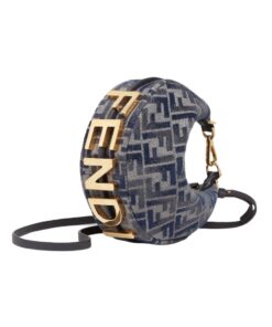 Alternative view of Mini Tasche aus blauer Chenille 13cm
