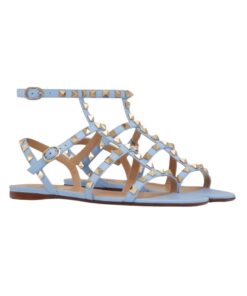 Alternative view of Rockstud Flach Kalbsleder Riemen Azur