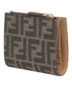 Alternative view of Brieftasche aus Jacquard mit FF-Muster in brauner Farbe 9.5cm