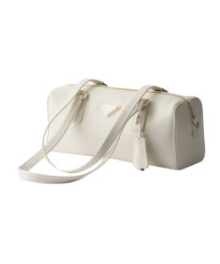Alternative view of Mittelgroße Lederhandtasche mit Griff in Weiß 12.5cm