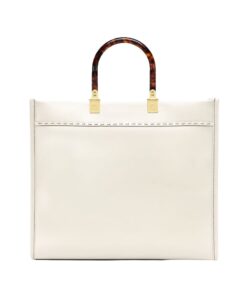 Alternative view of Weiße Leder-Shoppingtasche 31cm
