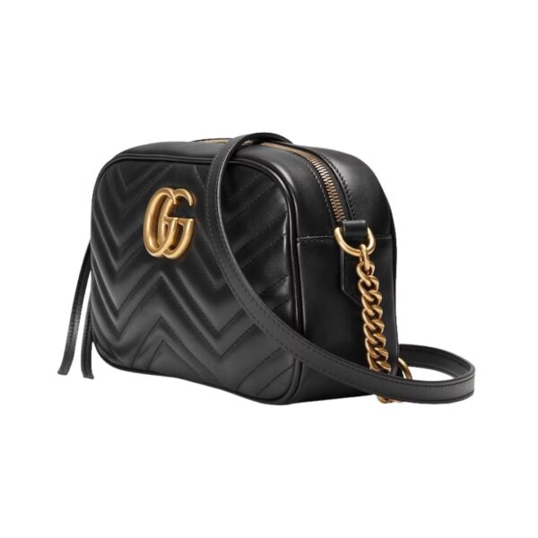 Die Schultertasche aus schwarzem Matelassé-Leder 24cm – Bild 2