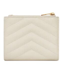 Alternative view of Cassandre matelassierte Zwei-Falten-Brieftasche aus Grain de Poudre Leder 10.5cm