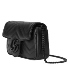 Alternative view of Super-Mini-Tasche aus schwarzem Matelassé-Leder 16.5cm