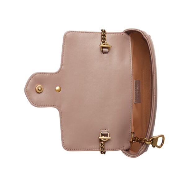 Zartrosa Matelassé-Leder Super-Mini-Tasche 21.1cm – Bild 2