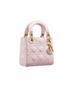 Alternative view of Blush roze lamsleer met Cannage-motief 20cm