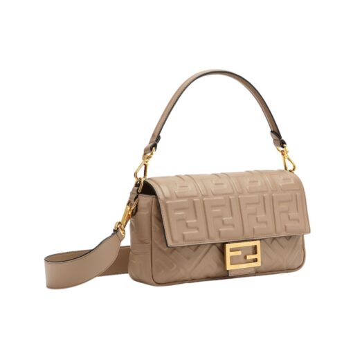 Ledertasche aus Nappaleder in Taupefarbe 15cm – Bild 3
