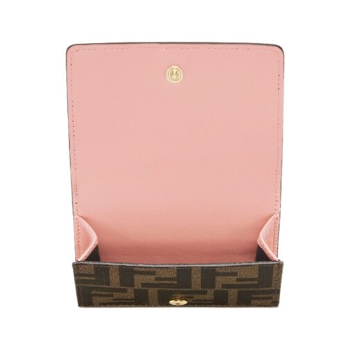 Brieftasche Lunar New Year aus braunem Stoff mit FF-Muster 8cm – Bild 3