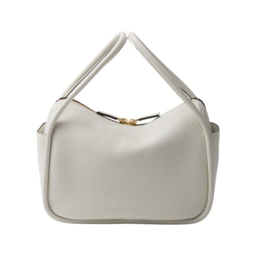 Lederhandtasche in Weiß 18cm – Bild 3