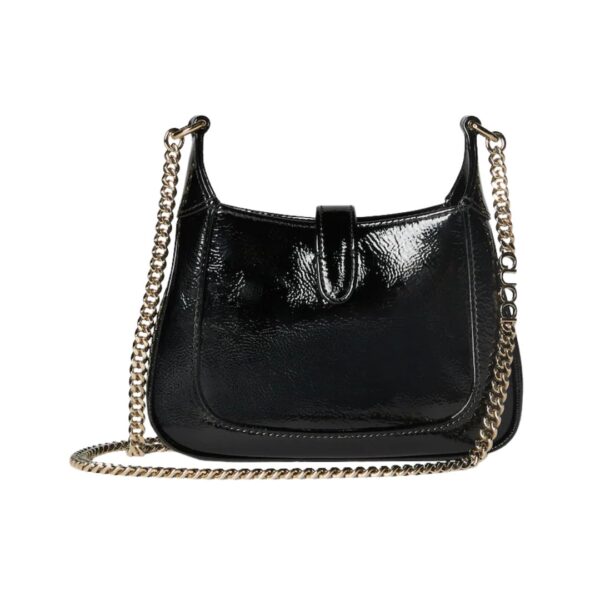 Jackie Notte Tasche aus schwarzem Lackleder 19.5cm – Bild 3