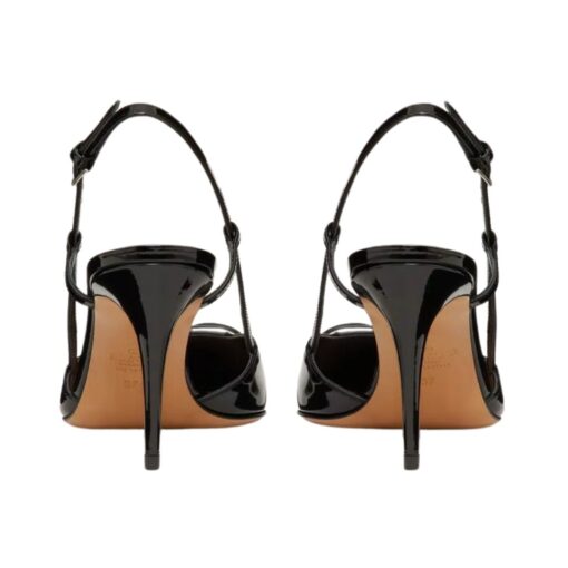 Leder Slingback Pumpe schwarz 80cm – Bild 3