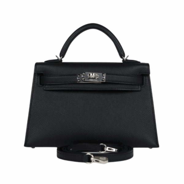 Kelly Epsom Schwarz/Silbern 20 cm