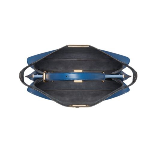Blaue Ledertasche 28cm – Bild 4