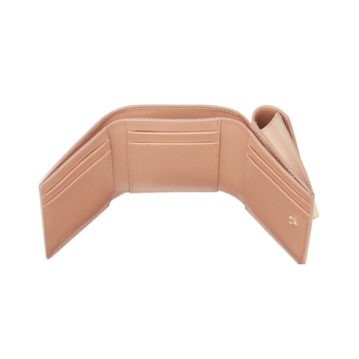 Brieftasche aus rosa Leder 8cm – Bild 4