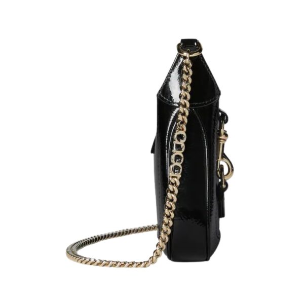 Jackie Notte Tasche aus schwarzem Lackleder 19.5cm – Bild 4