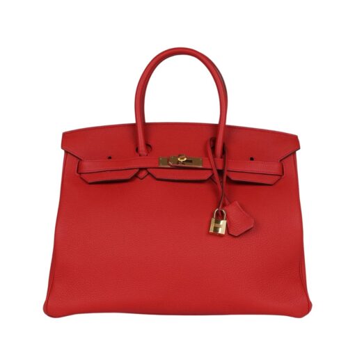 Rouge Tomate Togo mit Gold-Beschlägen 35cm