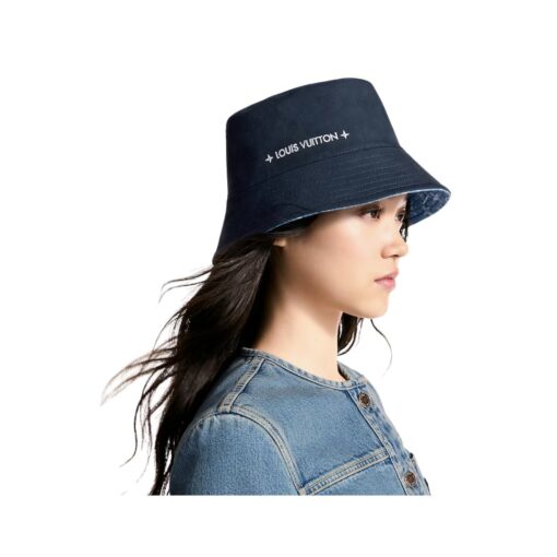 Denim Bucket Hat Blau – Bild 6