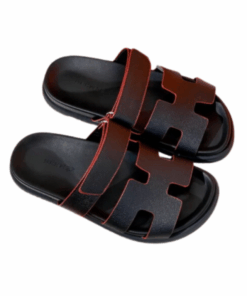 Cyprus Sandals Schwarz mit roten Rändern