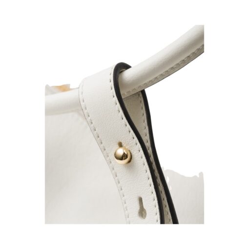 Lederhandtasche in Weiß 18cm – Bild 6