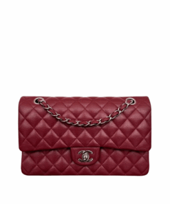 11.12 Genarbtes Leder Weinrot/Silbern 25.5 cm
